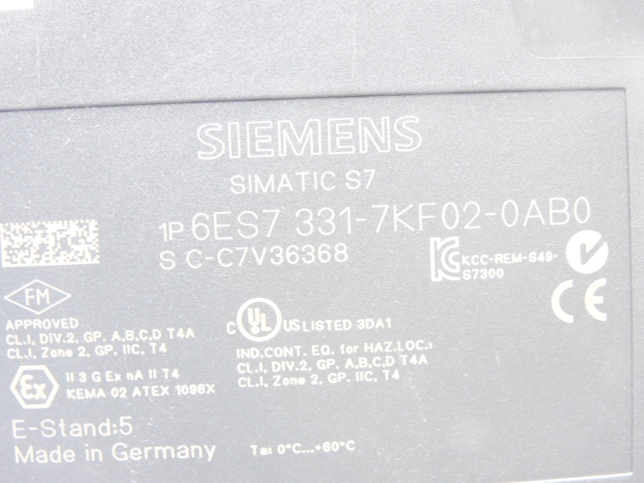 SIEMENS 6ES7331-7KF02-0AB0 UNMP