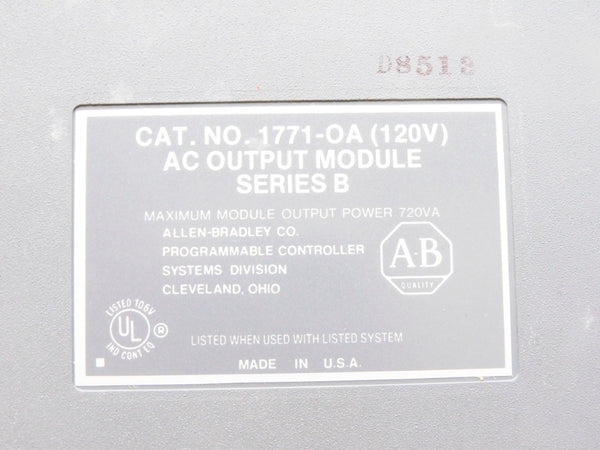ALLEN BRADLEY 1771-OA SER. B 120VAC 6A UNMP