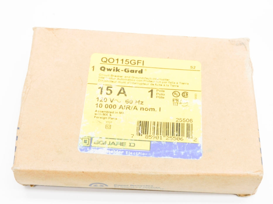 SQUARE D QO115GFI 15A 120V NSMP