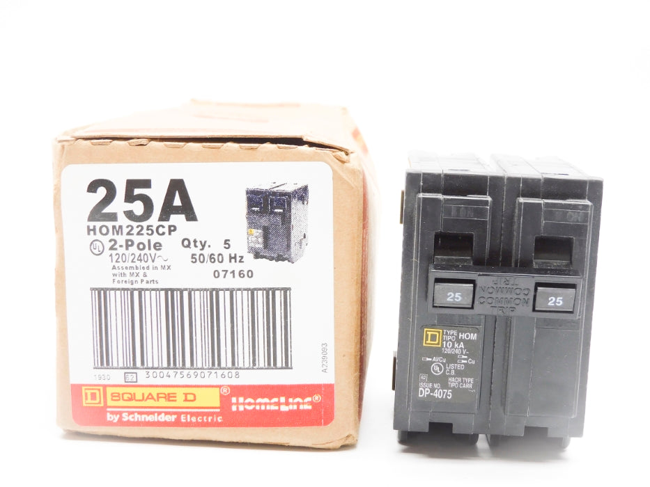 SQUARE D HOM225CP 120/240V 25A (PKG OF 5) NSMP