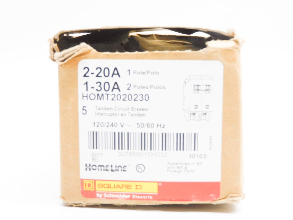 SQUARE D HOMT2020230 120/240V 2-20A 1-30A (PKG OF 5) NSMP