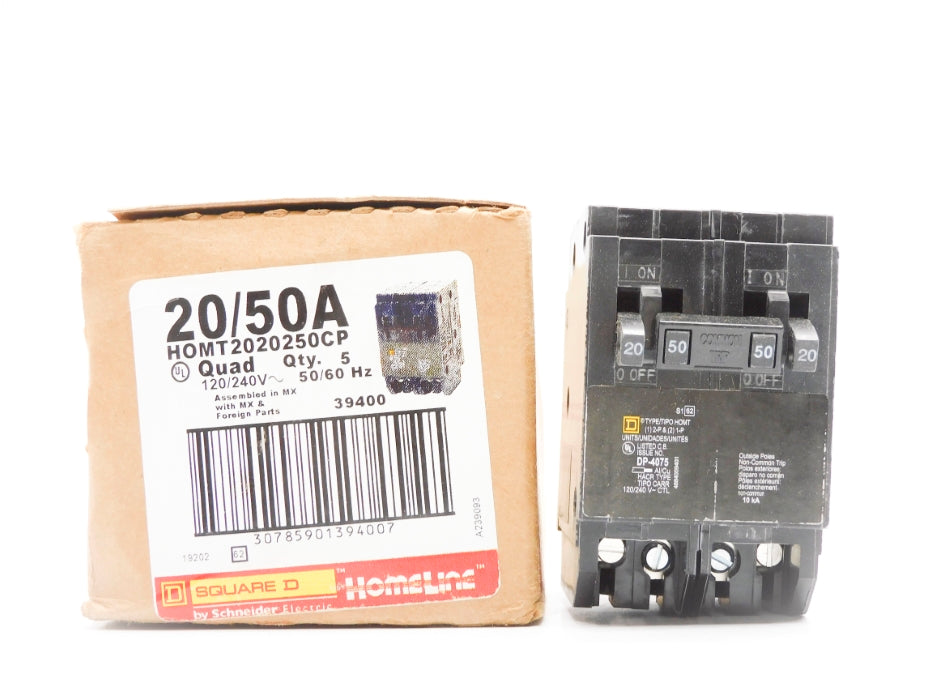 SQUARE D HOMT2020250CP 20/50A 120/240V (PKG OF 5) NSMP