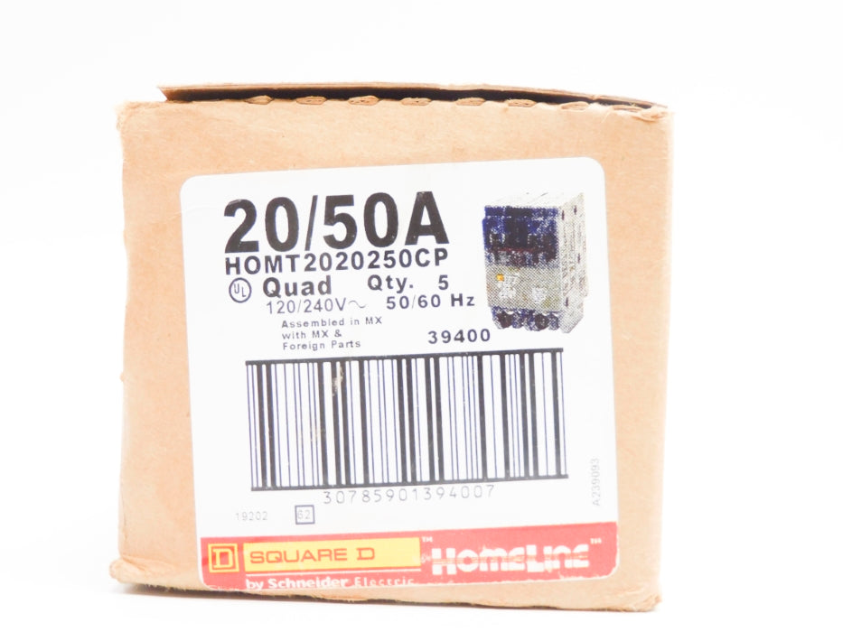 SQUARE D HOMT2020250CP 20/50A 120/240V (PKG OF 5) NSMP