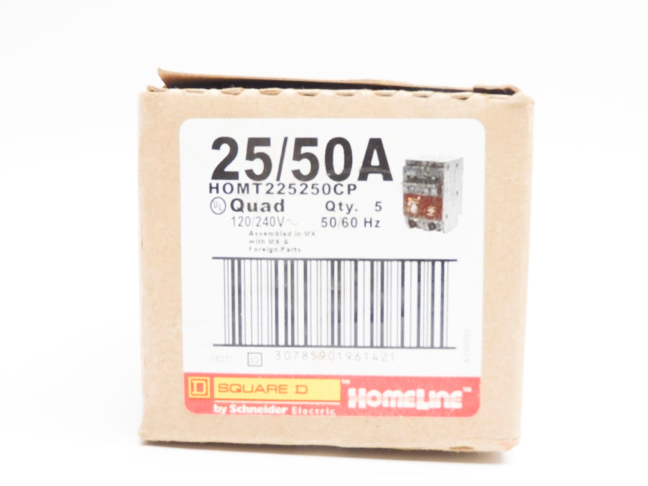 SQUARE D HOMT225250CP 25/50A 120/240V (PKG OF 5) NSMP