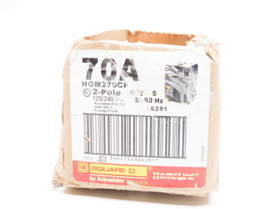 SQUARE D HOM270CP 70A 120/240V (PKG OF 5) (AS PICTURED) NSMP