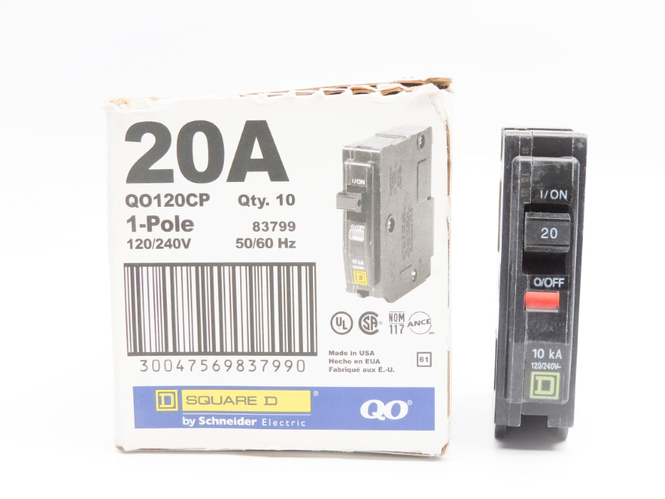 SQUARE D QO120CP 20A 120/240V (PKG OF 10) NSMP