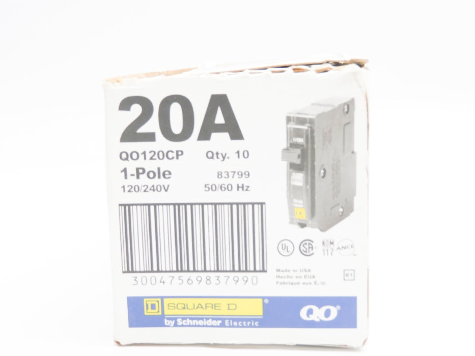 SQUARE D QO120CP 20A 120/240V (PKG OF 10) NSMP