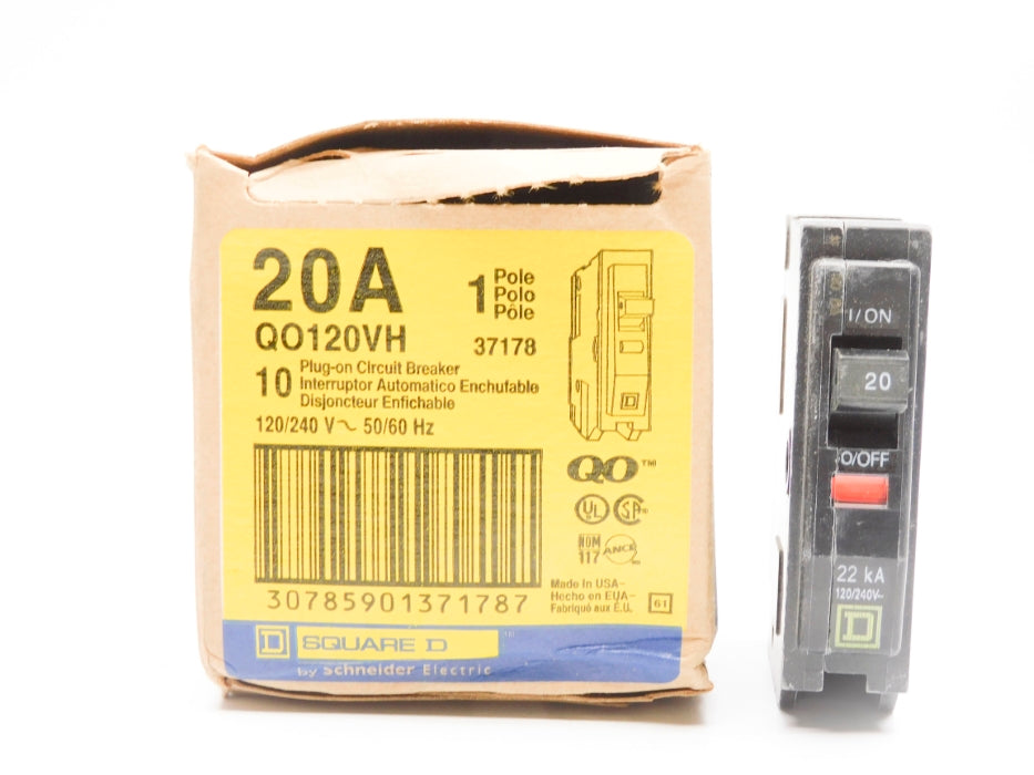 SQUARE D QO120VH 20A 120/240V (PKG OF 10) NSMP
