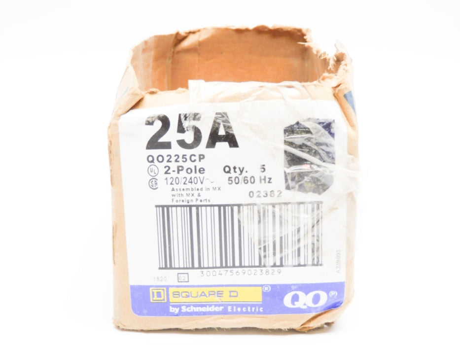 SQUARE D QO225CP 25A 120/240V (PKG OF 5) (AS PICTURED) NSMP