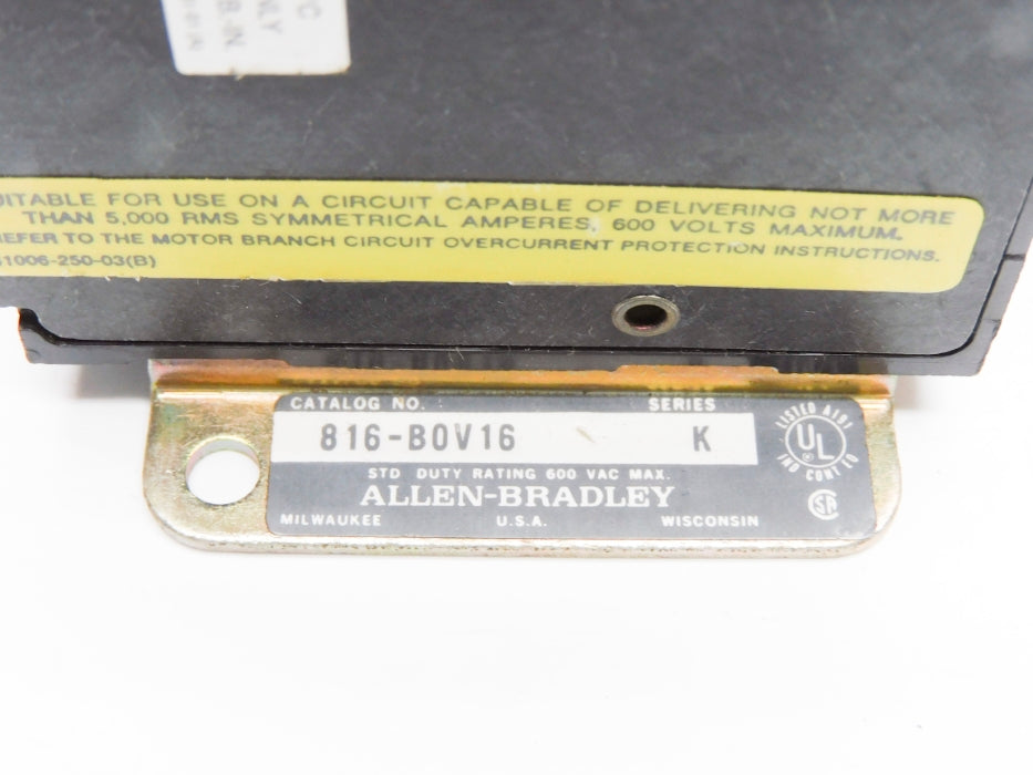 INDUSTRIAL SPARE PART 816-B0V16 SER. K NSNP