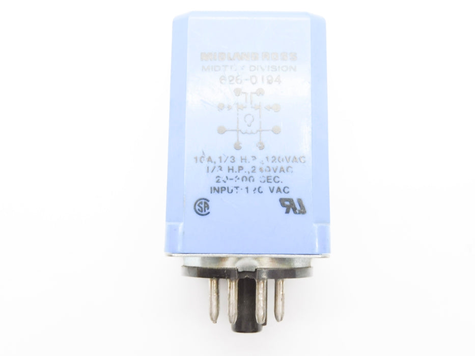 MIDLAND ROSS 626-0194 120VAC/240VAC 10A 20-200SEC UNMP