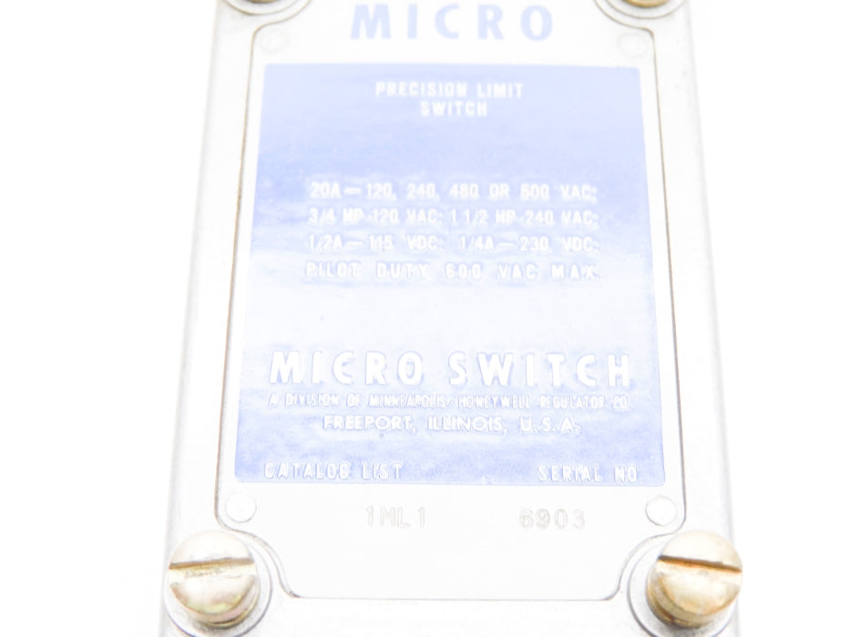 MICRO SWITCH 1ML1 (GREY) UNMP