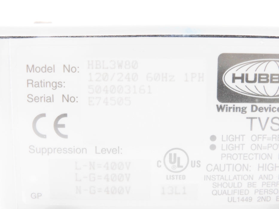 HUBBELL HBL3W80 120/240V NSNP