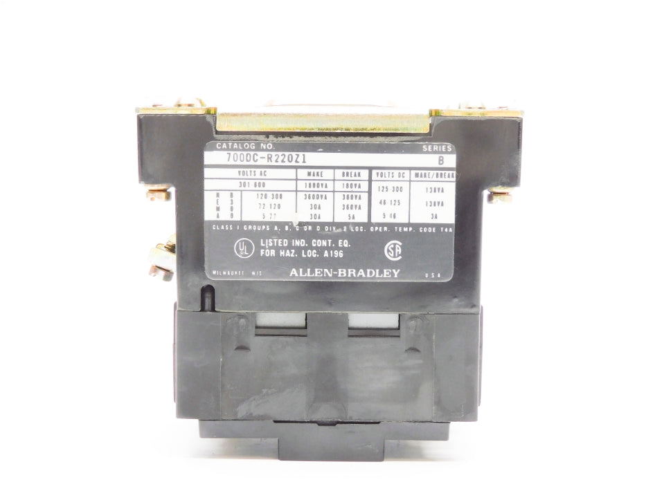 ALLEN BRADLEY 700DC-R220Z1 SER. B 115-125VDC NSNP
