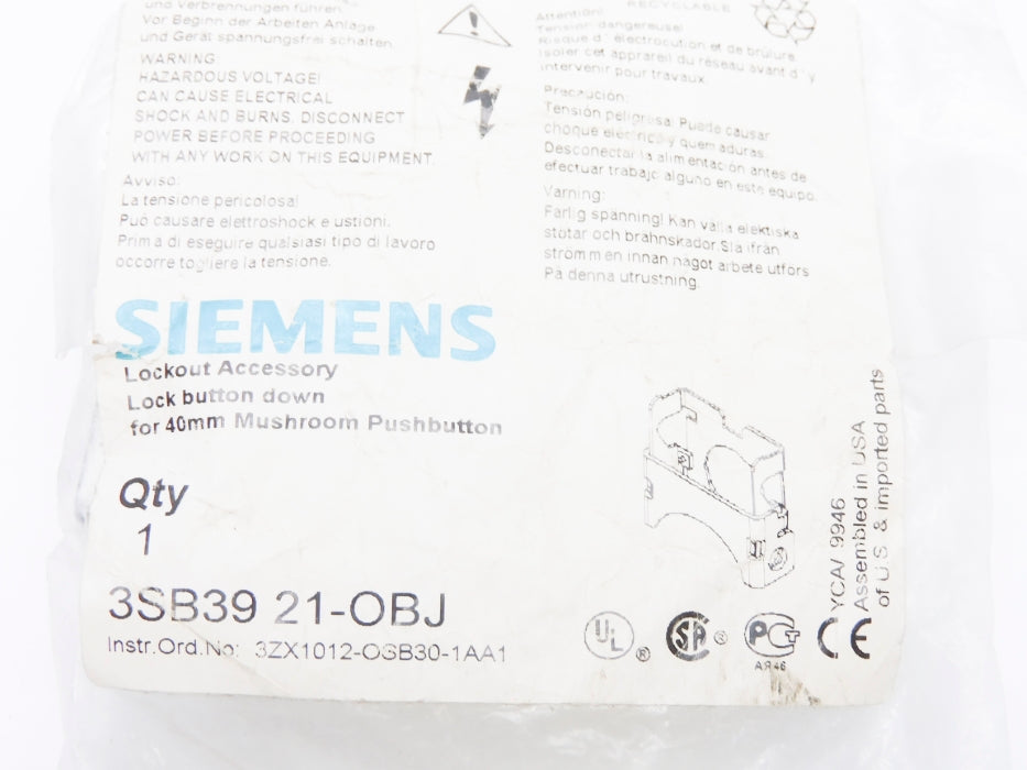 SIEMENS 3SB3921-OBJ NSMP