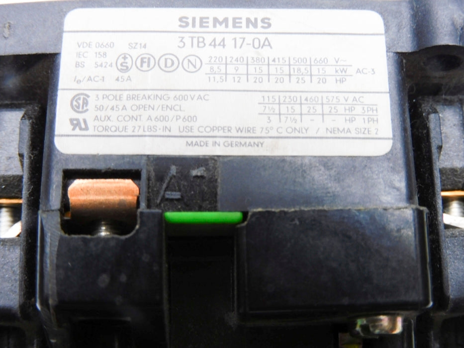 SIEMENS 3TB4417-0A 440V UNMP