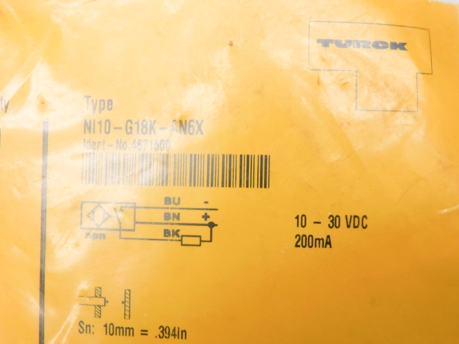 TURCK NI10-G18K-AN6X 4671500 NSMP