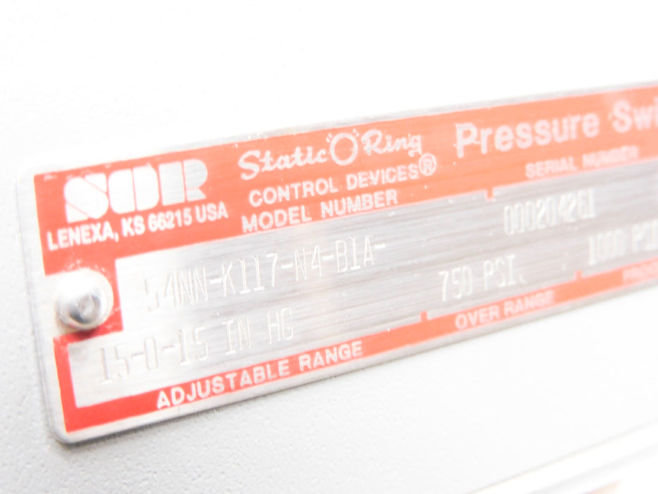 SOR 54NN-K117-N4-B1A 15-0-15"HG 750PSI NSNP