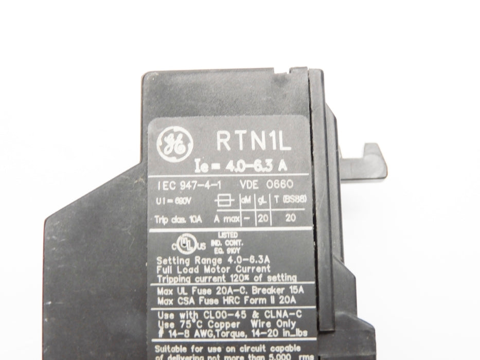 GENERAL ELECTRIC RTN1L 690V 4.0-6.3A UNMP