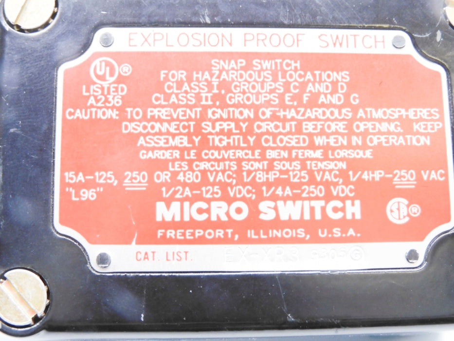 MICRO SWITCH EX-XR3 UNMP
