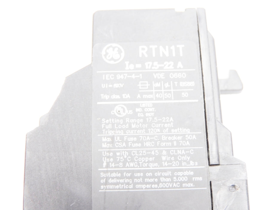 GENERAL ELECTRIC RTN1T 690V 17.5-22A (AS PICTURED) UNMP