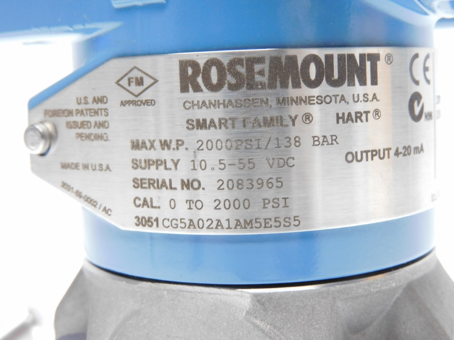 ROSEMOUNT 3051CG5A02A1AM5E5S5 C305111124-0000 0-2000PSI NSNP