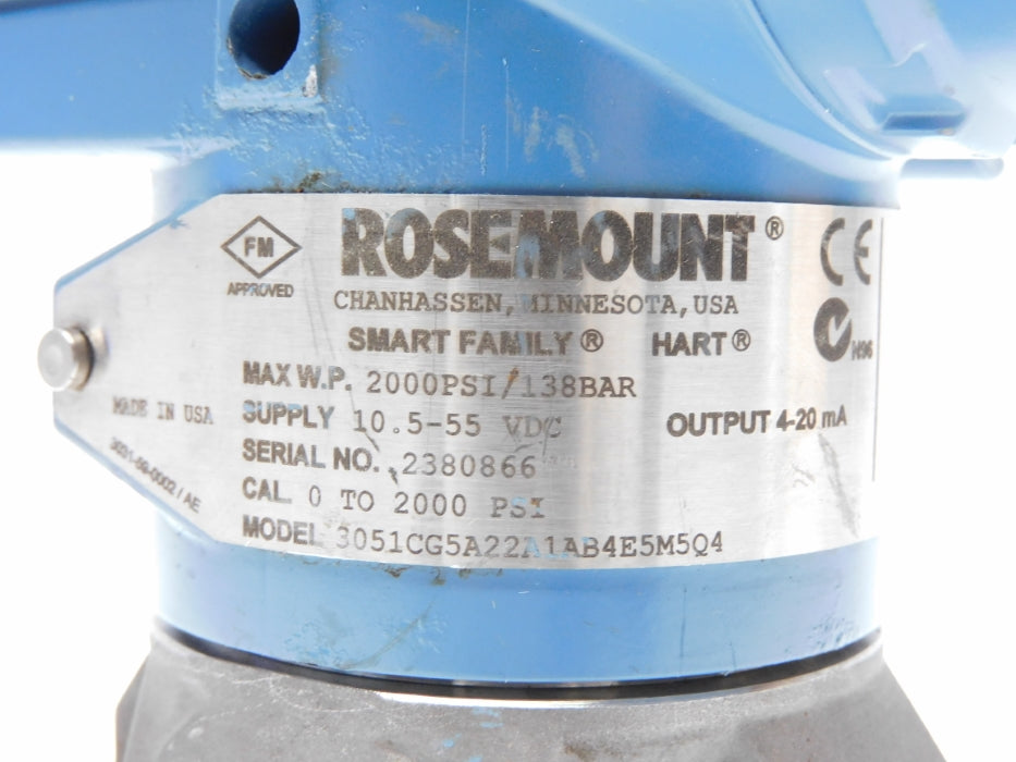 ROSEMOUNT 3051CG5A22A1AB4E5M5Q4 0-2000PSI NSNP