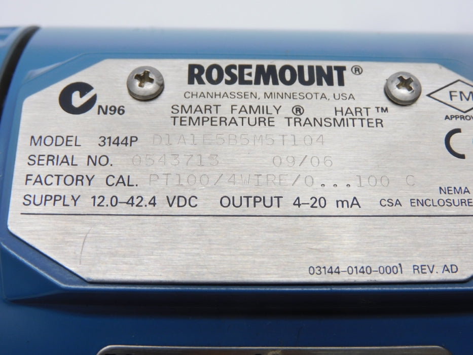ROSEMOUNT 3144PD1A1E5B5M5T104 0-100/C NSNP