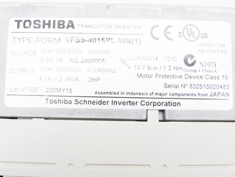 TOSHIBA VFS9-4015PL-WN(1) UNMP