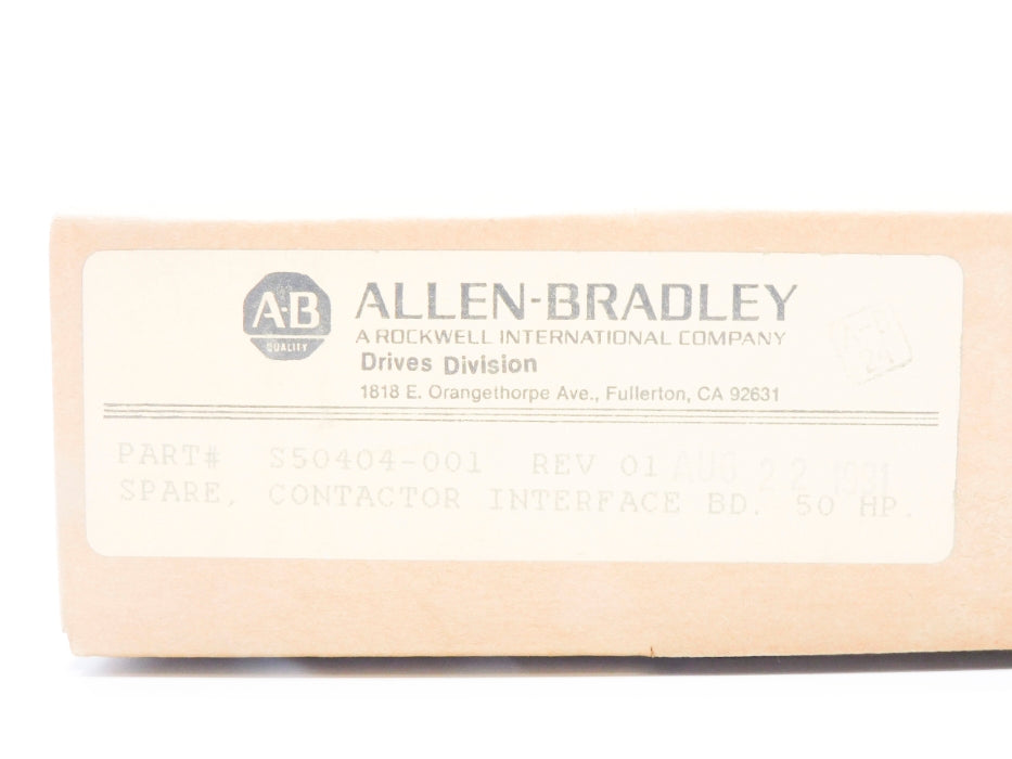INDUSTRIAL SPARE PART S50404-001 REV. 01 DATE: 1991 NSFS