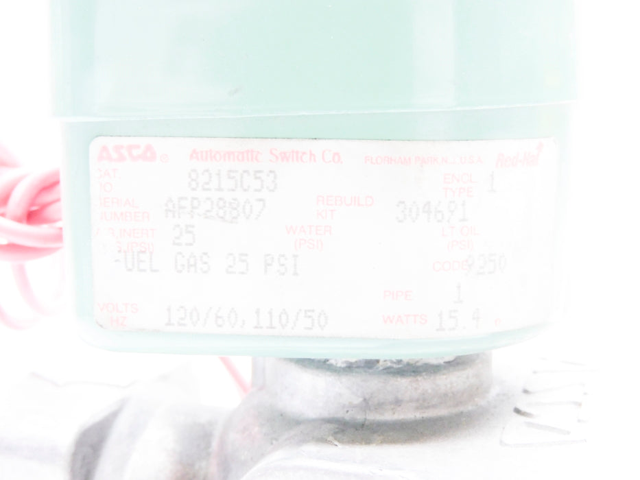 ASCO 8215C53 110/120V 25PSI 1" UNMP