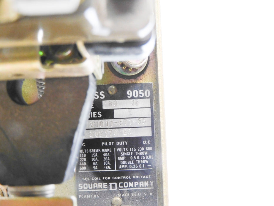 SQUARE D 9050B03E SER. E 110/120V UNMP