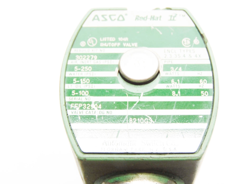 ASCO 8210G3 110/120V 5-250PSI 3/4" UNMP