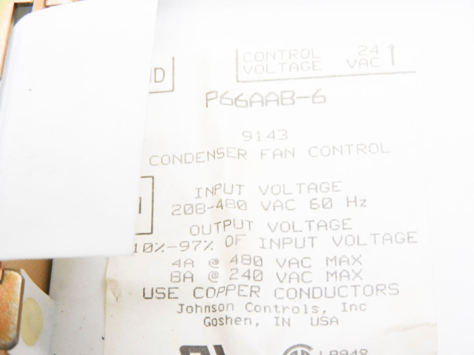 JOHNSON CONTROLS P66AAB-6 UNMP