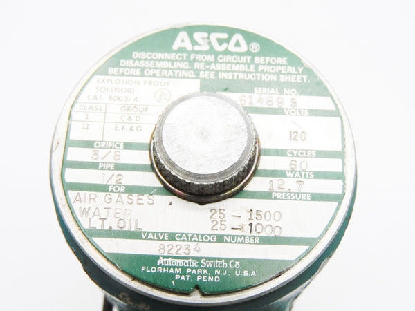 ASCO 822345 120V 25-1500PSI 1/2" NSNP