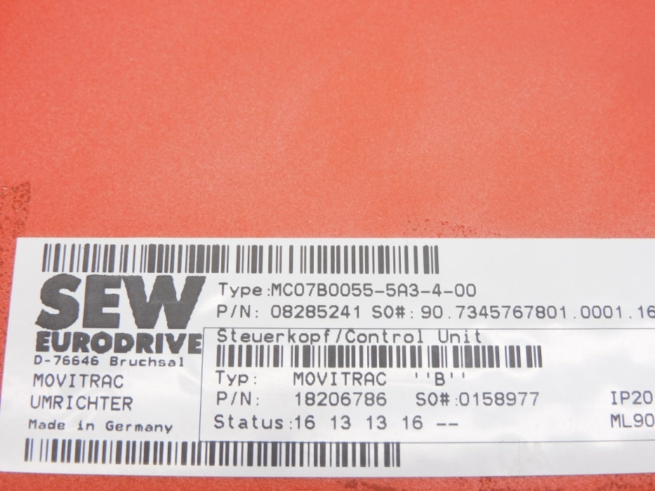 SEW EURODRIVE MC07B0055-5A3-4-00 08285241 UNMP