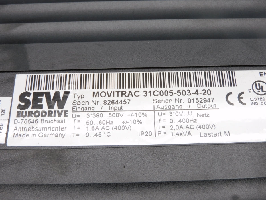 SEW EURODRIVE 31C005-503-4-20 8264457 UNMP