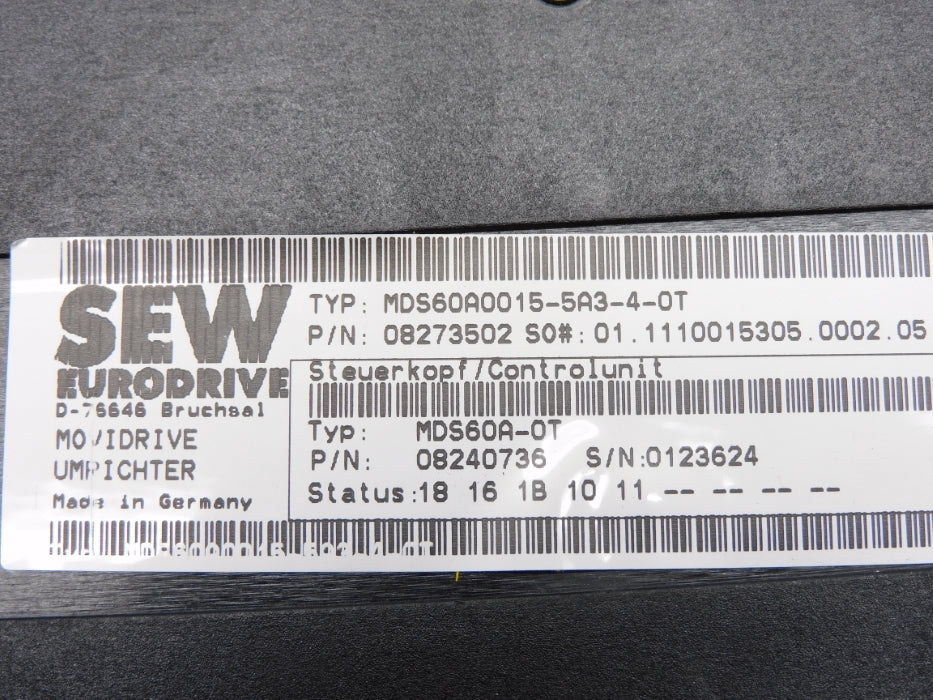 SEW EURODRIVE MDS60A0015-5A3-4-0T 08273502 08227179 UNMP