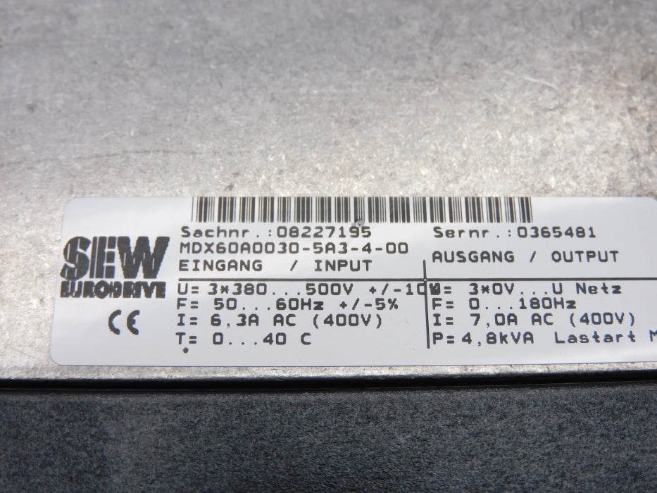 SEW EURODRIVE MDF60A0030-5A3-4-0T 08273243 UNMP