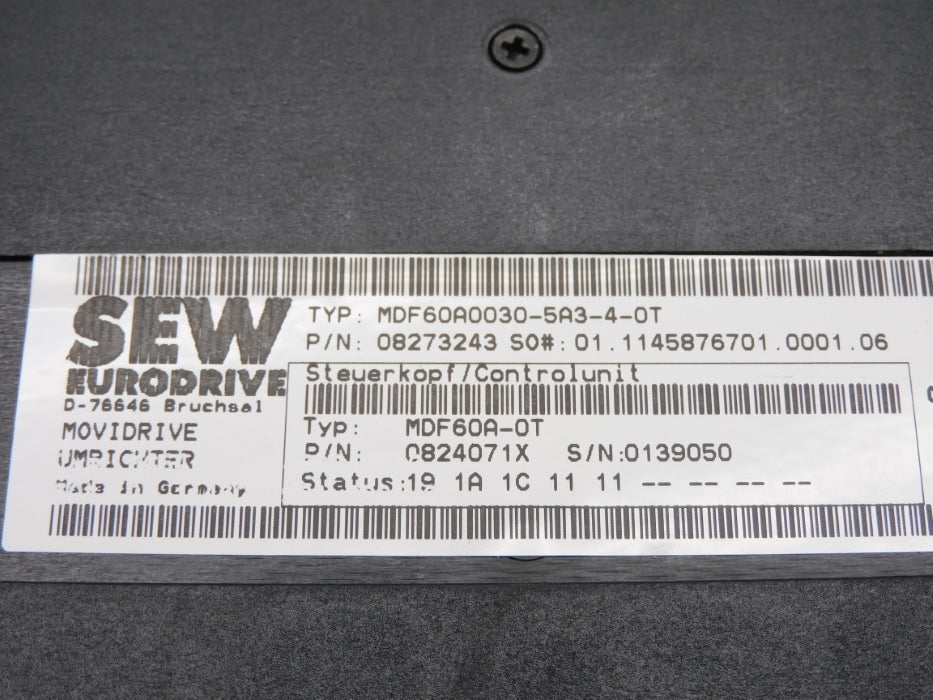 SEW EURODRIVE MDF60A0030-5A3-4-0T 08273243 UNMP