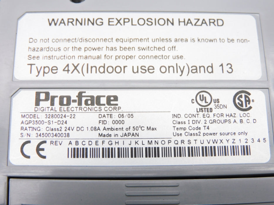 PRO-FACE  AGP3500-S1-D24 3280024-22 (AS PICTURED) NUPI