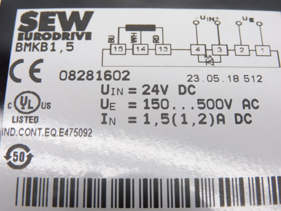 SEW EURODRIVE 08281602 BMKB1.5 NSNP