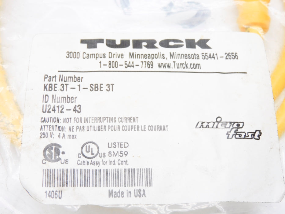 TURCK KBE3T-1-SBE3T U2412-43 NSMP