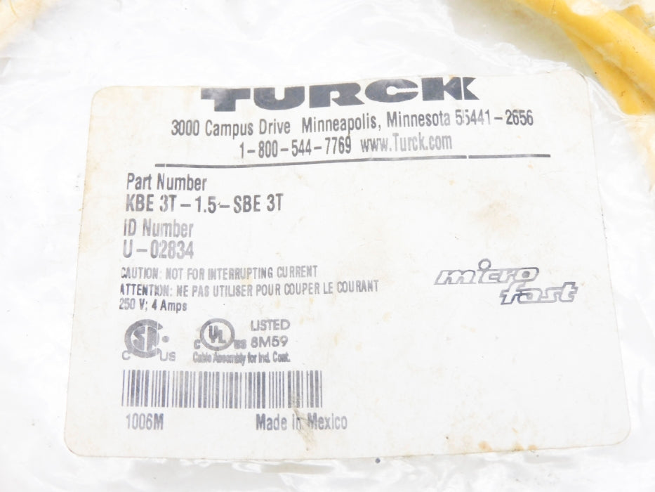 TURCK KBE3T-1.5-SBE3T U-02834 NSMP