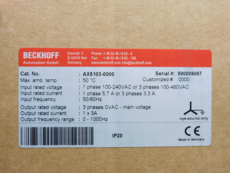 BECKHOFF AX5103-0000 NUPI