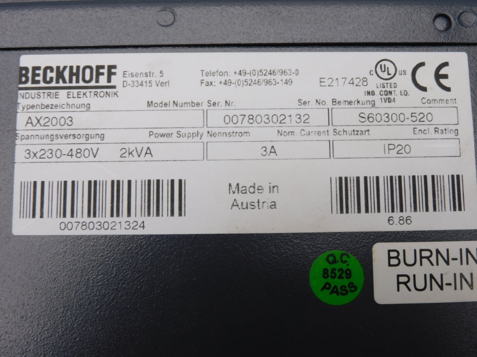 BECKHOFF AX2003 NUPI