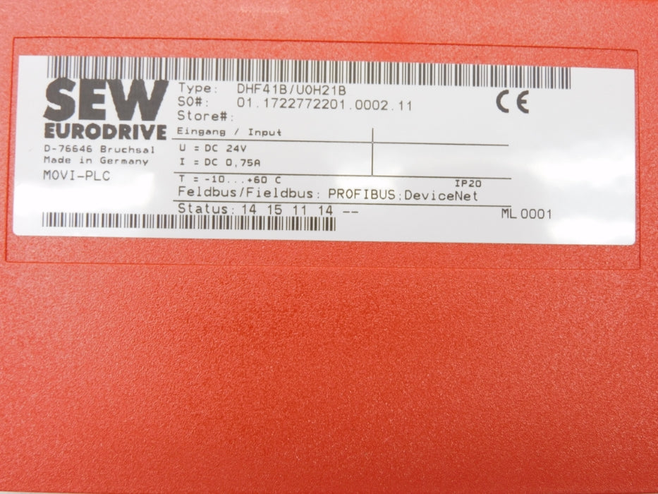 SEW EURODRIVE DHF41B/U0H21B NSMP