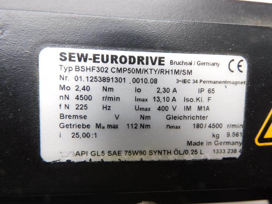 SEW EURODRIVE BSHF302CMP50M/KTY/RH1M/SM 01.1253891301.0010.08 NSNP