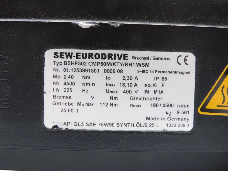 SEW EURODRIVE BSHF302CMP50M/KTY/RH1M/SM 01.1253891301.0006.08 NSNP