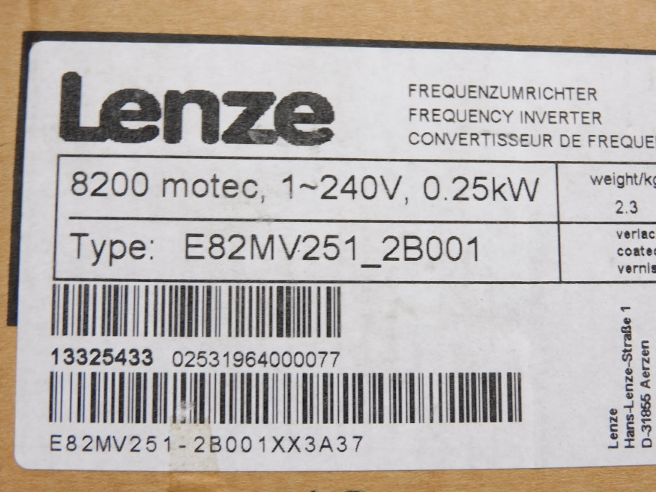 LENZE E82MV251-2B001 (AS PICTURED) NUPI